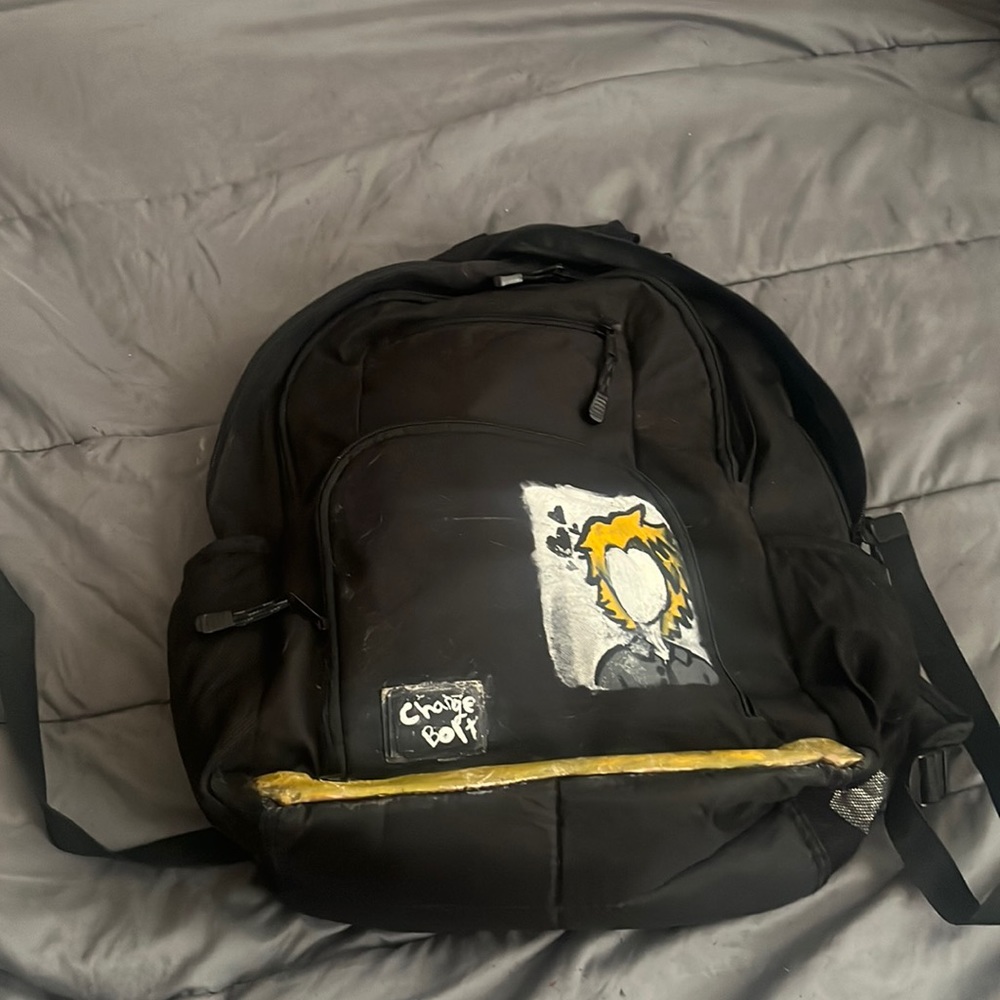 Customized black backpack